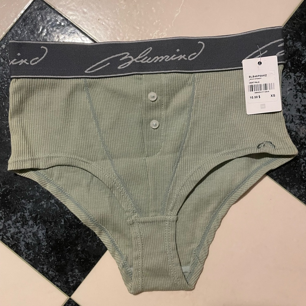 Bluemind Ribbed Button-Front Briefs xs